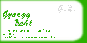 gyorgy mahl business card